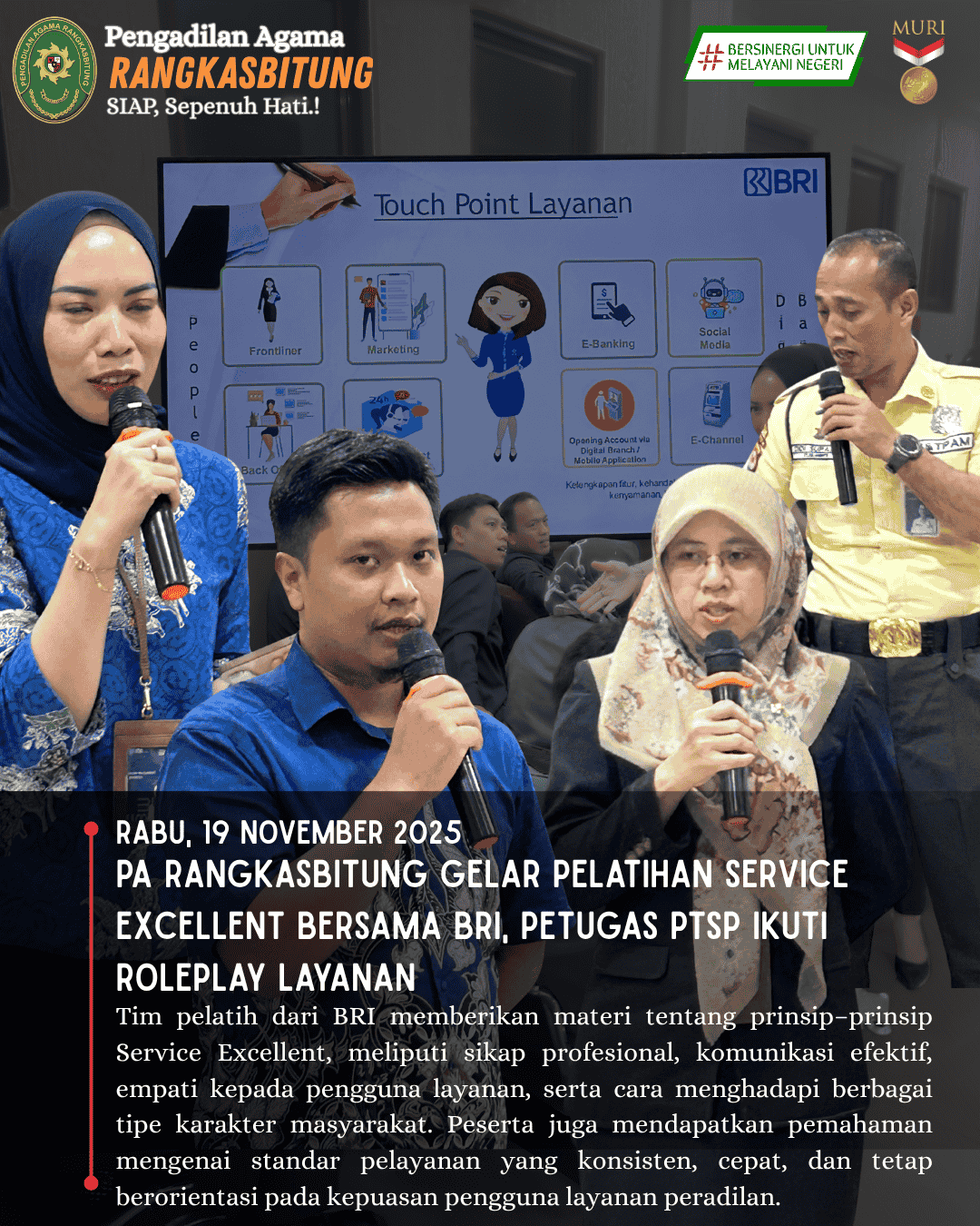 PA Rangkasbitung Gelar Pelatihan Service Excellent Bersama BRI, Petugas PTSP Ikuti Roleplay Layanan.png